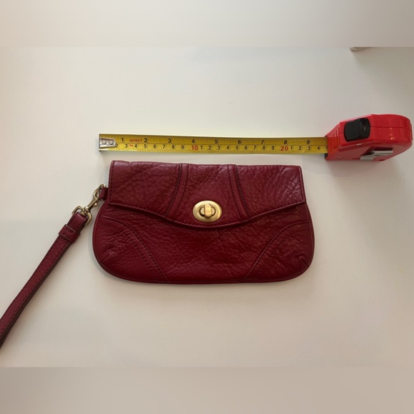 Talbots Red Pebble Leather Wristlet - Picture 2 of 5